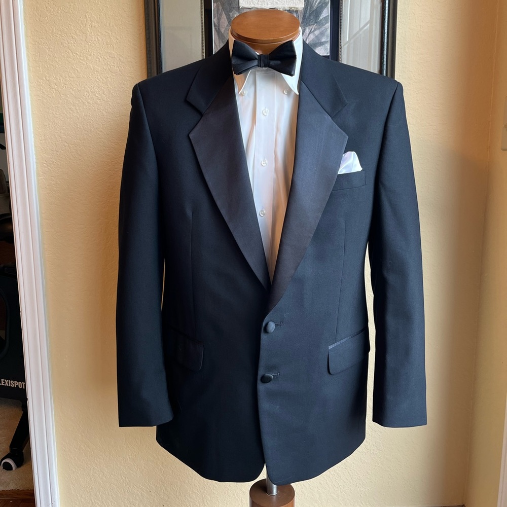 Albert Nipon All Wool 2 Piece Black Tuxedo Size 4… - image 5